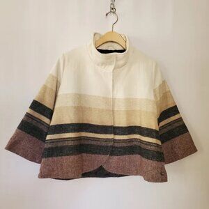 Billabong Shadow Cream & Red Striped Jacket Tulip Hem